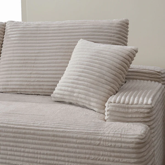 Coredo Bank - Corduroy bekleding - Links - Taupe - Afbeelding 3