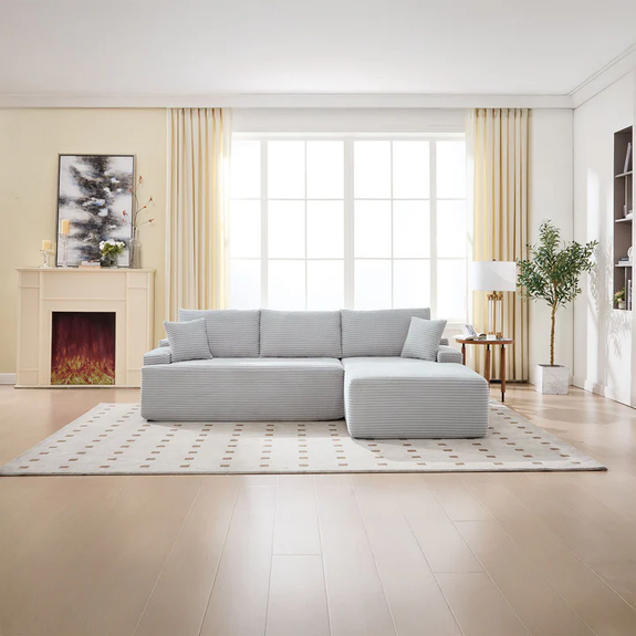 Coredo Bank - Corduroy bekleding - Rechts - Lichtgrijs - Afbeelding 2