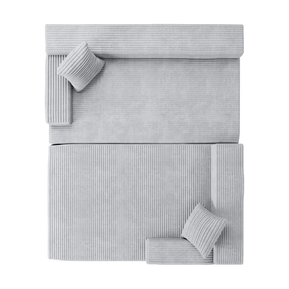 Coredo Bank - Corduroy bekleding - Rechts - Lichtgrijs - Afbeelding 5