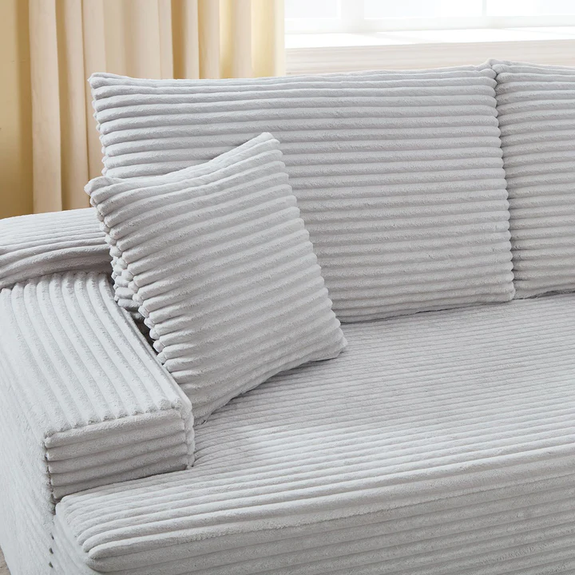 Coredo Bank - Corduroy bekleding - Rechts - Lichtgrijs - Afbeelding 3