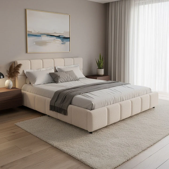 Gestoffeerd Bed Florence - 180x200cm - Crème - Afbeelding 2