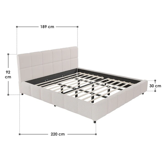 Gestoffeerd Bed Florence - 180x200cm - Crème - Afbeelding 7