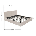 Gestoffeerd Bed Florence - 180x200cm - Beige