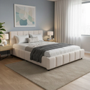 Gestoffeerd Bed Florence - 140x200cm - Crème