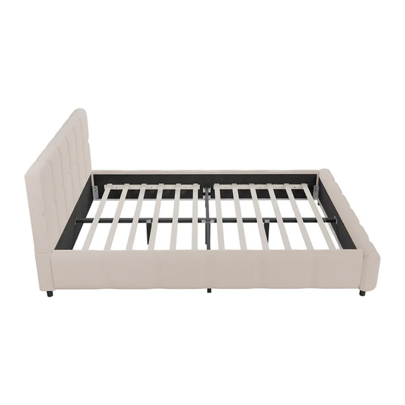 Gestoffeerd Bed Florence - 140x200cm - Beige - Afbeelding 5