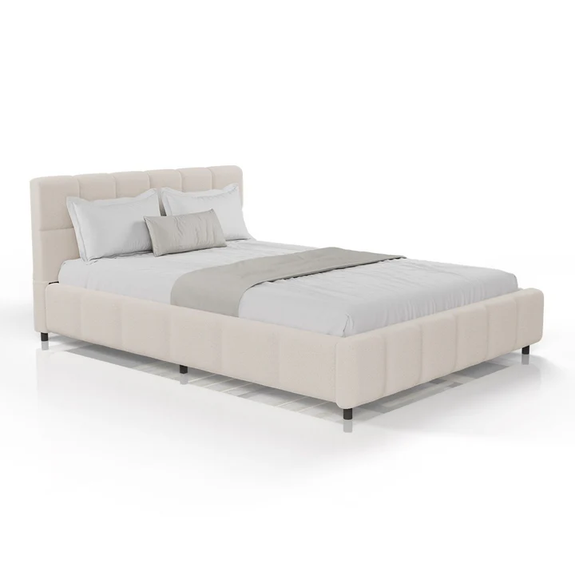 Gestoffeerd Bed Florence - 140x200cm - Beige - Afbeelding 1
