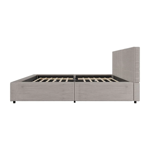 Gestoffeerd Bed Salerno - Corduroy - 180x200cm - Taupe - Afbeelding 6