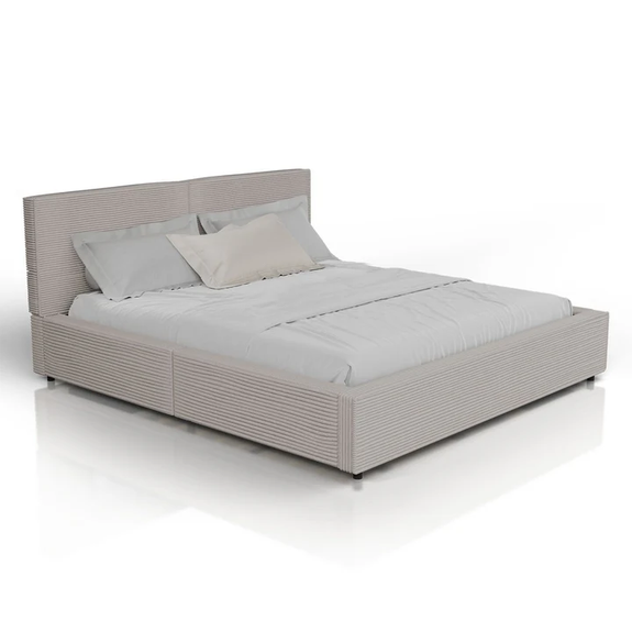 Gestoffeerd Bed Salerno - Corduroy - 180x200cm - Taupe - Afbeelding 1