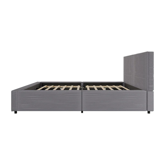 Gestoffeerd Bed Salerno - Corduroy - 180x200cm - Grijs - Afbeelding 6
