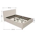 Gestoffeerd Bed Salerno - Corduroy - 140x200cm - Beige