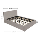 Gestoffeerd Bed Salerno - Corduroy - 140x200cm - Taupe