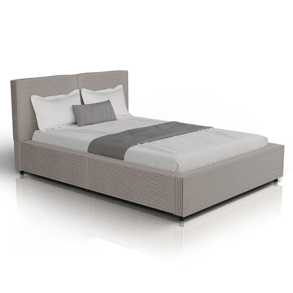 Gestoffeerd Bed Salerno - Corduroy - 140x200cm - Taupe - Afbeelding 1