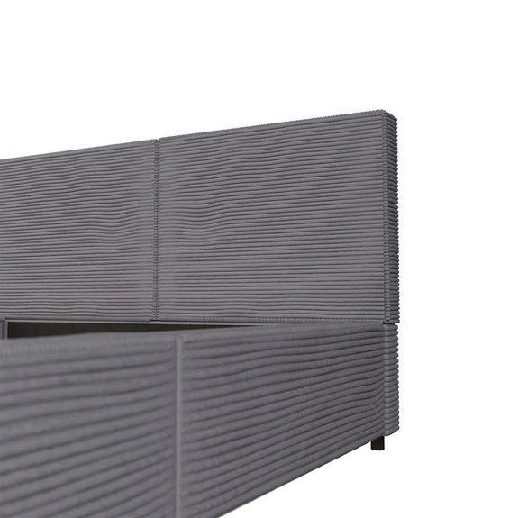 Gestoffeerd Bed Salerno - Corduroy - 140x200cm - Grijs - Afbeelding 3