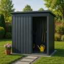 Metalen Gereedschapsschuur / Tuinschuur / Berging - Incl. funderingsframe - Donkergrijs