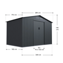 Metalen gereedschapsschuur / Tuinschuur / Berging XL - Incl. Funderingsframe - Donkergrijs