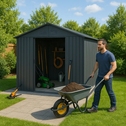 Metalen gereedschapsschuur / Tuinschuur / Berging XXL - Incl. Funderingsframe - Donkergrijs