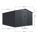 Metalen gereedschapsschuur / Tuinschuur / Berging XXL - Incl. Funderingsframe - Donkergrijs