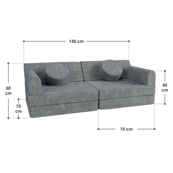 Kinderbank Kayo - Corduroy - Incl. Kussens - Lichtgroen - Afbeelding 7