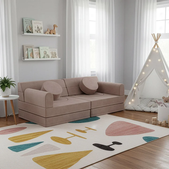 Kinderbank Kayo - Corduroy - Incl. Kussens - Rosa - Afbeelding 2