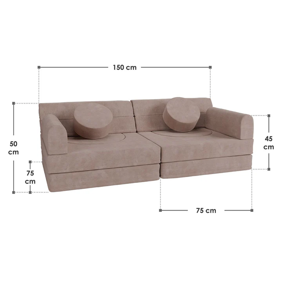Kinderbank Kayo - Corduroy - Incl. Kussens - Rosa - Afbeelding 7