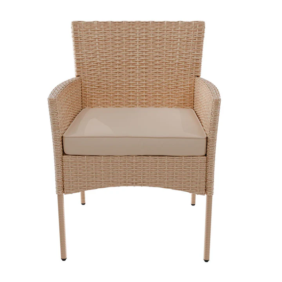 Tuinset / Loungeset Fort Myers - 4-delig - polyrotan - Crème / Zand - Afbeelding 5