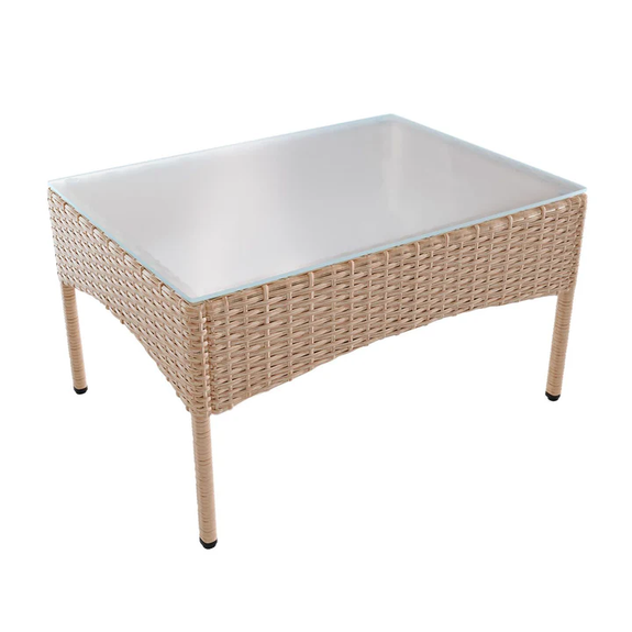 Tuinset / Loungeset Fort Myers - 4-delig - polyrotan - Crème / Zand - Afbeelding 4