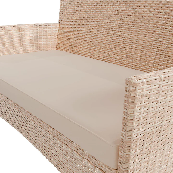 Tuinset / Loungeset Fort Myers - 4-delig - polyrotan - Crème / Zand - Afbeelding 3