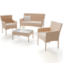 Tuinset / Loungeset Fort Myers - 4-delig - polyrotan - Crème / Zand