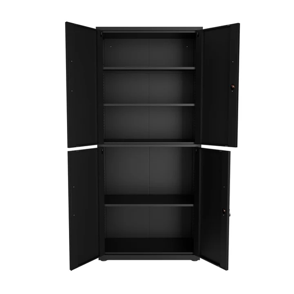 Metalen Archiefkast / Kantoorkast - Incl. slot en 2 sleutels - Zwart - Afbeelding 5