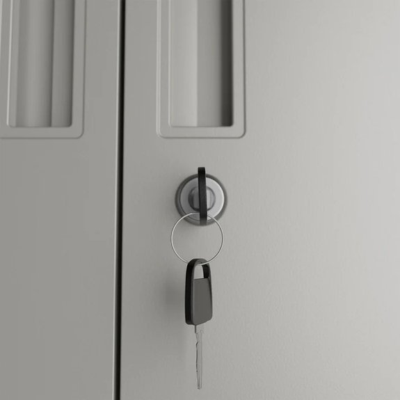 Metalen Archiefkast / Kantoorkast - Incl. slot en 2 sleutels - Lichtgrijs - Afbeelding 3