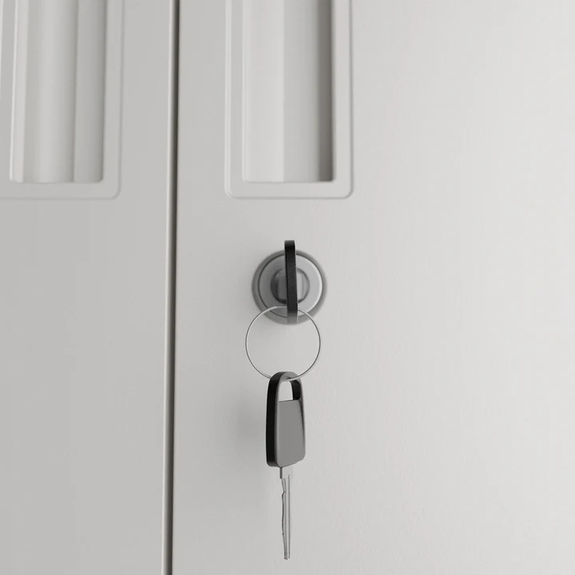 Metalen Archiefkast / Kantoorkast - Incl. slot en 2 sleutels - Wit - Afbeelding 3