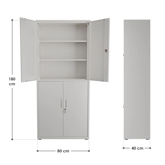 Metalen Archiefkast / Kantoorkast - Incl. slot en 2 sleutels - Wit - Afbeelding 7