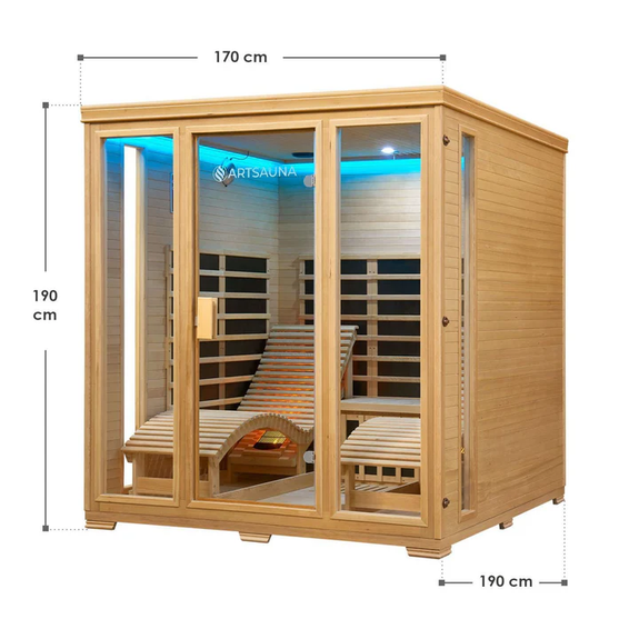 Infraroodcabine Billund - 170x190x 190 cm - Dubbele Technologie - 2 personen - Afbeelding 6