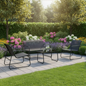 Tuinset / Tuinmeubelset / Loungeset Genua - 4-delig - Antraciet