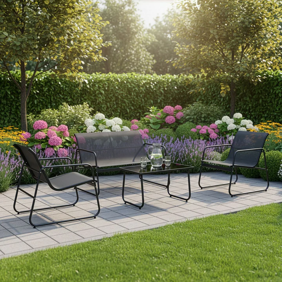 Tuinset / Tuinmeubelset / Loungeset Genua - 4-delig - Antraciet - Afbeelding 2