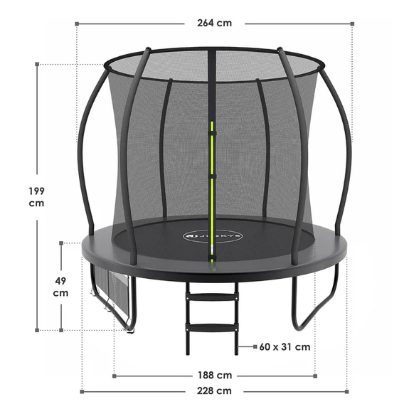 Trampoline / Buitentrampoline S - Incl. Veiligheidsnet en Randbescherming - Ø228 cm - Afbeelding 7