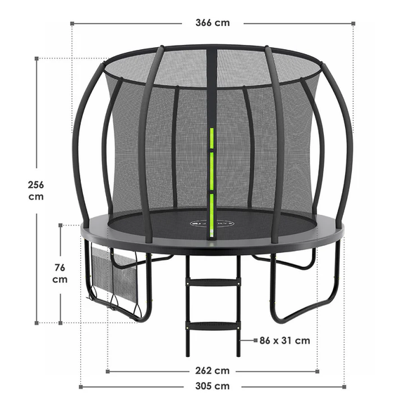 Trampoline / Buitentrampoline M - Incl. Veiligheidsnet en Randbescherming - Ø305 cm - Afbeelding 7