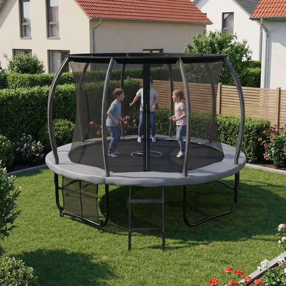 Trampoline / Buitentrampoline L - Incl. Veiligheidsnet en Randbescherming - Ø366 cm - Afbeelding 2