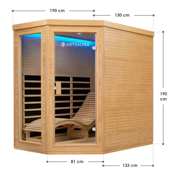 Infraroodcabine Kolding - 130x190x190 cm - Triplex Verwarmingssysteem - 2 personen - Afbeelding 21
