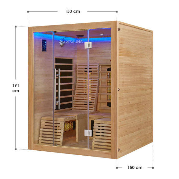 Infraroodcabine / Infraroodsauna Helsinki 150 - 2-3 Personen - 150x150x190 cm - Afbeelding 8