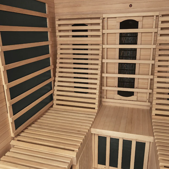 Infraroodcabine Helsinki - 150x150x190cm - Dubbele Technologie - 2 tot 3 personen - Zwart - Afbeelding 3
