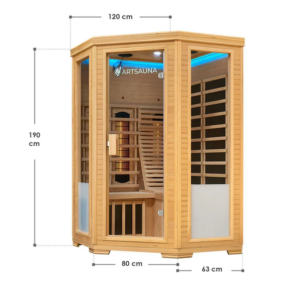 Infraroodcabine Aalborg - 120x120x190 cm - Dubbele Technologie - 2 personen - Afbeelding 19