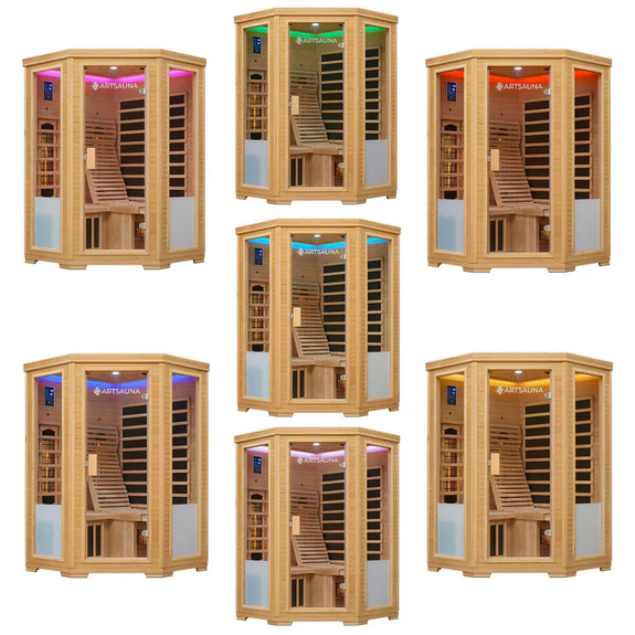 Infraroodcabine Aalborg - 120x120x190 cm - Dubbele Technologie - 2 personen - Afbeelding 3