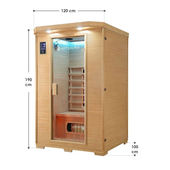 Infraroodcabine Oslo - 120x100x190 cm - Full-spectrumverwarming - 2 personen - Afbeelding 19