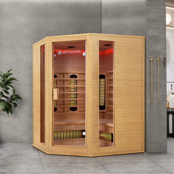 Infraroodcabine Nyborg E150V - 150x150x190 cm - Dubbele Technologie - 4 personen - Afbeelding 2