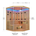 Infraroodcabine Kiruna - 150x150-200cm - Dubbele technologie - 3 personen