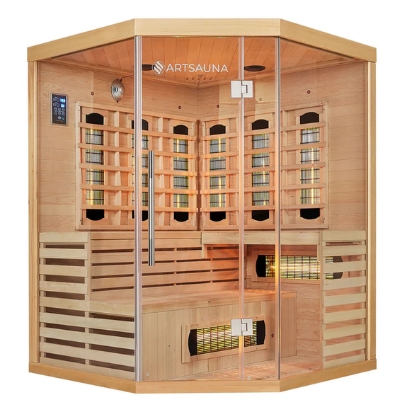 Infraroodcabine Kiruna - 150x150-200cm - Dubbele technologie - 3 personen - Afbeelding 1