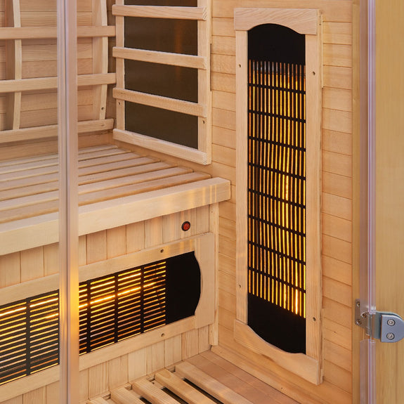 Infraroodcabine / Sauna Kiruna - 90x90x190 - Incl. LED & Bleutooth Radio - Afbeelding 11