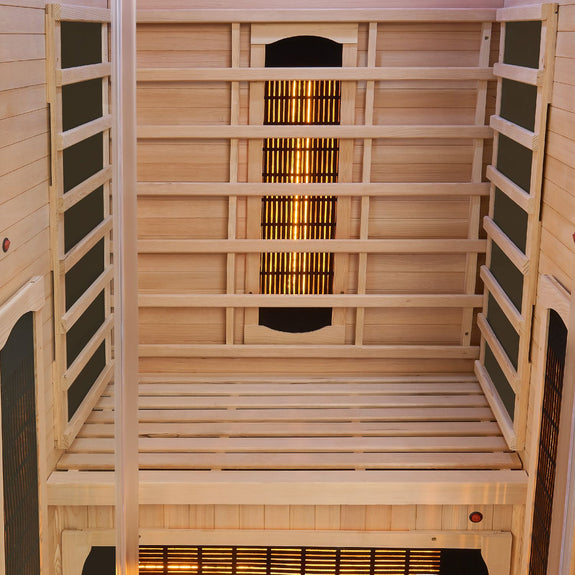 Infraroodcabine / Sauna Kiruna - 90x90x190 - Incl. LED & Bleutooth Radio - Afbeelding 12