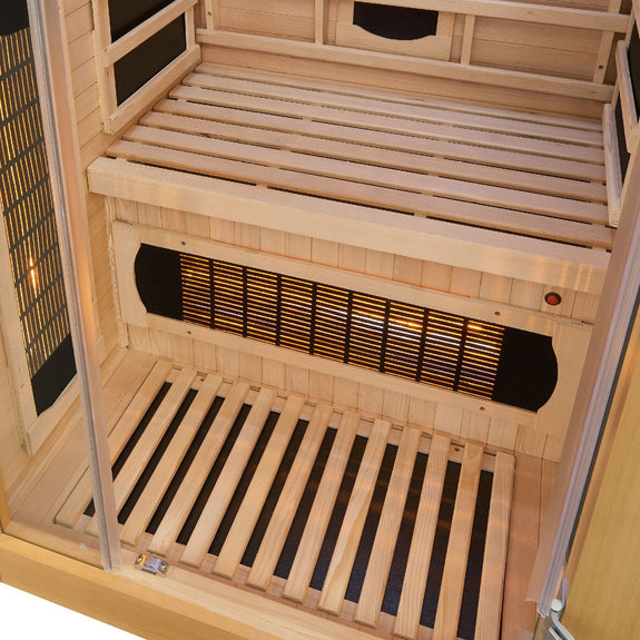 Infraroodcabine / Sauna Kiruna - 90x90x190 - Incl. LED & Bleutooth Radio - Afbeelding 13